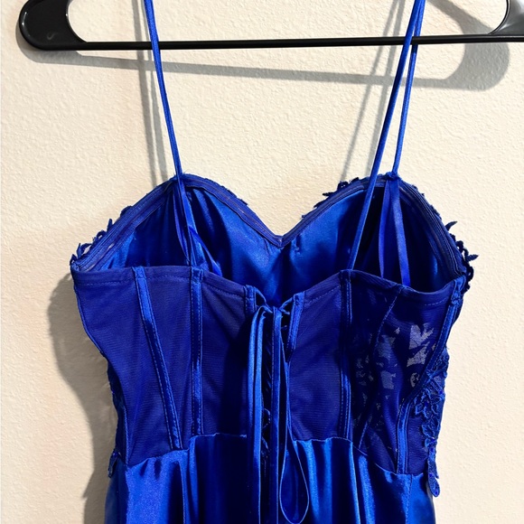 Blondie Nites Royal Blue Lace PROM Dress Size 1 - Picture 4 of 8